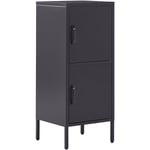 Armoire de Rangement avec 2 Portes et 4 Étagères en Acier Noir Pour Rangement Pratique Dossiers Pour Bureau ou Chambre Beliani