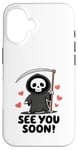 Coque pour iPhone 16 See You Soon - Faucheuse Halloween