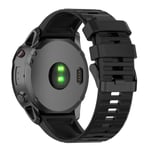 Silikonarmband för Garmin Fenix 6X GPS, m.fl. 26mm - Svart Svart