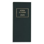 Lecas Agenda banquier long - 1 jour sur 2 pages volumes euros cents 15 x 34 cm noir