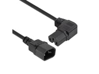 Powercord C14 - C15 (Angled Right) Iec60320 Black 0.6 M