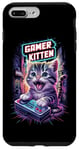 Coque pour iPhone 7 Plus/8 Plus Gamer Kitten Cute Gaming Jeux vidéo Cat Lover