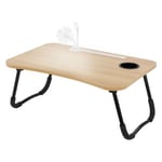 Table pour Ordinateur Portable Pliante, 60x40 cm, Aspect Bois/Noir