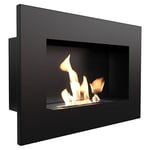 Cheminée Bio KRATKI Delta | 400x600mm | Conteneur de 0,2 L | Noir | sans vitrage | Cheminée Murale à l'éthanol | Idéal pour la Maison, Le Salon ou la Chambre | Testé par Le TÜV - Rhénanie