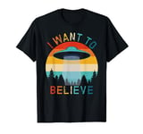 Vintage UFO Alien Hunter Extraterrestrial I Want To Believe T-Shirt