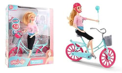 Melody - Poupée Qui Fait du Vélo City - Poupée Mannequin - 126648 - Rose - Plastique - Figurine - Doll - Jouet Enfant - Anniversaire - À Partir de 3 Ans