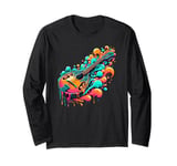 Splash Art Mandolin Instrument Musician Mandolist Long Sleeve T-Shirt