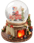 WeRChristmas Décoration de Noël Boule à Neige animée et illuminée Design cheminée 19 cm