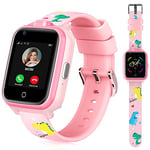 LiveGo Smartwatch pour Enfants 4G avec Tracker GPS, appels et écran HD, SMS combiné, Appel vidéo, SOS, podomètre, Montre 4G pour Enfants de 6 à 12 Ans (Rose T13)