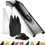 Börner Mandline Slicer V6 (Starter Set) • Stainless Steel Slicer with V-Blade • Adjustable Vegetable Slicer for Vegetables & Fruits • for Slices, Julienne Strips & Sticks • Vegetable Grater