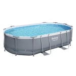 Bestway Power Steel Piscine Ovale sans Pompe ni Accessoires, pièce de Rechange 488 x 305 x 107 cm Gris