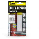 UHU - Colle à réparer Powerkitt universel - Pâte époxy 2 composants pour coller, combler, étanchéifier, réparer, intérieur et extérieur, Gris, 60g