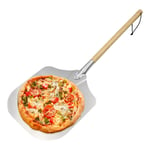 Pelle à pizza, aluminium, manche en bois, spatule professionnelle pour four, 35cm nature/argenté