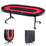 VEVOR Table de Poker Casino Ovale Pliable 229cm 10 Joueurs Blackjack Texa Holdem