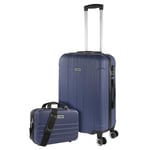 ITACA - Valise Cabine 55x40x20, Valise Cabine, Valise À roulettes, Valise Roulette, Valise Rigide, Résistant, Légère 771150B, Bleu Jeans