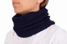 Tour de cou mixte cachemire homme femme fabriqué en Italie écharpe bonnet cachemire hiver unisexe laine mérinos noir gris blanc beige châle chaud taille unique Pashmina couvre-épaules, bleu, Taille