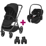 Maxi Cosi Pack poussette duo Oxford + coque Pebble 360 pro Essential Black