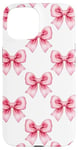 Coque pour iPhone 15 Aesthetic Pink Ribbons Bows Pattern Breast Cancer Awareness