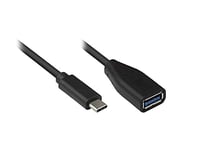 Good Connections Câble Adaptateur USB C vers USB 3.0 A Femelle OTG pour Smartphone, Tablette – Compatible avec Samsung, Huawei, iPad Air 2020, MacBook Pro, etc. – env. 10 cm