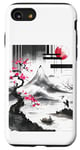 iPhone SE (2020) / 7 / 8 Japanese Art Tree Red Moon With Birds Flying in Background Case