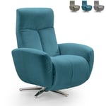 Tecnoespansi - Fauteuil relax design moderne inclinable avec repose-pieds pivotant Marianna Couleur: Bleu