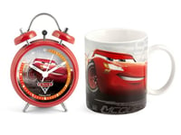 Home Disney Cars Set Réveil Mug, Porcelaine, Rouge, Unique, 2 unités