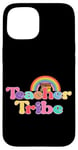 Coque pour iPhone 15 Livres arc-en-ciel colorés Teacher Tribe