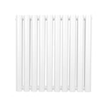 Radiateur à Colonne Ovale 600mm x 600mm, Chauffage Moderne Horizontal à Tube Ovale en Acier au Carbone Blanc Brillant, Cuisine Salon Salle de Bain [Brosse, Attaches Murales & Supports INCLUS]