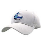 Baseball Cap Unisex Adjustable Wave Embroidery Baseball Cap Hat Cotton Cap White