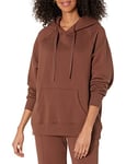 The Drop Renee Sweat à capuche ample en molleton délavé pour Femme, Marron chocolat., XS