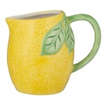 Milk Jug Amalfi Lemon Shaped Ceramic 300ml Pitcher Frother Storage Hand Painted