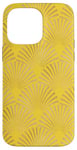 Coque pour iPhone 14 Pro Max Ambre Glow Jaune Orange Art Déco Motif éventail