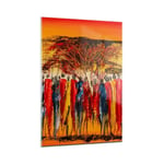 Impression sur Verre 50x70cm Tableaux Image Photo Afrique tribu Art Decoration