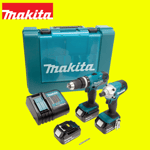 Makita DLX2336SF3 18V Cordless Combi & Impact Driver Kit with Batteries+Charger