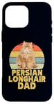 Coque pour iPhone 16 Pro Max Persian Long Hair Cat Dad Retro Vintage Style Cool Cats Lover