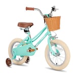 joystar Vélo enfant 12" pour enfant de 2 à 4 ans - Vélo fille avec roues stabilisatrices et panier - Vert