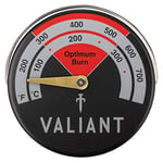 Valiant Thermomètre magnétique pour brûleur à bûches et poêle Rouge 63 mm