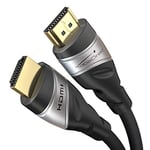 8K HDMI 2.1 cable – 4m – Ultra High Speed HDMI, certified & designed in Germany (8K@60Hz, officially licensed/tested for optimal quality, perfect for PS5/Xbox/Switch, silver/black) – by CableDirect