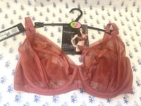 NEW M&S Autograph Marks & Spencer 34F dark rose non-padded underwired plunge bra