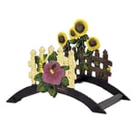 Ferrestock FSKPM012 Porte-tuyaux Mural modèle tournesols décoratifs fabriqué en Fer forgé Peint en Couleur avec Espace suffisant pour Enrouler Un Tuyau