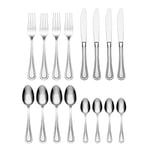 Oneida Barcelona Cutlery Set for 4 - Stainless Steel Cutlery Set, Heavy Weight & Mirror Finish, Rust Resistant & Dishwasher Safe Durable Flatware, Silver