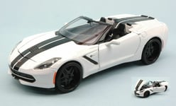 Chevrolet Corvette Stingray 2014 Blanc W / Back Stripes 1:24 Model 32501 Maisto