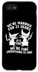 Coque pour iPhone SE (2020) / 7 / 8 22ème anniversaire de mariage 22 Years Married Its Fine Cat