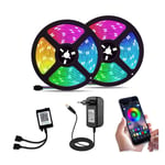 Music Light Strips RGB SMD5050,32.8 Feet(10 Meter),12V 300LEDs,Smart Phone APP Control Light Strips,Music Sync/Remote Control Smart LED Strip for KTV/Party/Bedroom