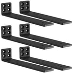 MLOQI Lot de 6 Equerre Etagere Murale, équerre Industrielle,Equerre Charge Lourde,5 mm D'épaisseur, Support Invisible étagère Murale avec Vis (Noire 30 cm)