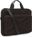 Sacoche Ordinateur Portable de Coque Rigide Homme Femme,Pochette Ordinateur 15-15,6 Pouces Compatible avec MacBook/HP,Sac PC Portable 16 Pouces avec Poche Avant&Bandoulière,Châtaigne Marron