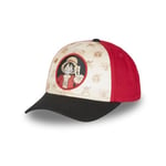 FREEGUN One Piece Men's Baseball Cap, Luffy Original Anime Manga, Red/Black/Beige, One size