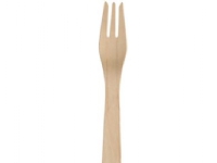 Gastro-Line gaffel, 18,2cm - brun, björkträ, premium, komposterbar - förpackning med 100 st