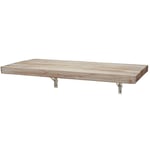 Jamais utilisé] Table murale HHG 418, table pliante murale en bois massif, 100x50cm couleur naturelle