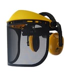 OZAKI - Visière De Protection Grillagée Pro & Casque Anti Bruit Intégré - Modèle Professionnel - Extra Large - Classe F 45m/s - Débroussailleuse & Bricolage